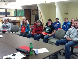 sophomore students attending a career day session on animal science