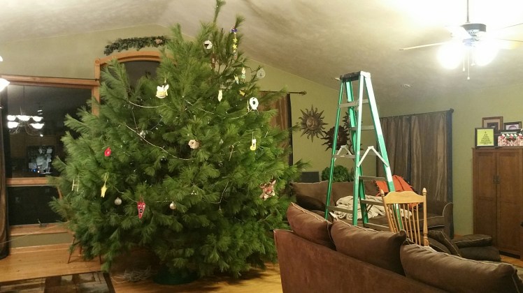 large christmas tree with decorations